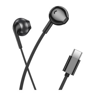 Casti Hoco M115 Sagacious universal earphones with microphone Type-C [Black]